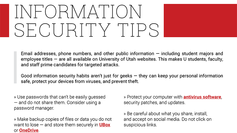Information Security Tip Sheet