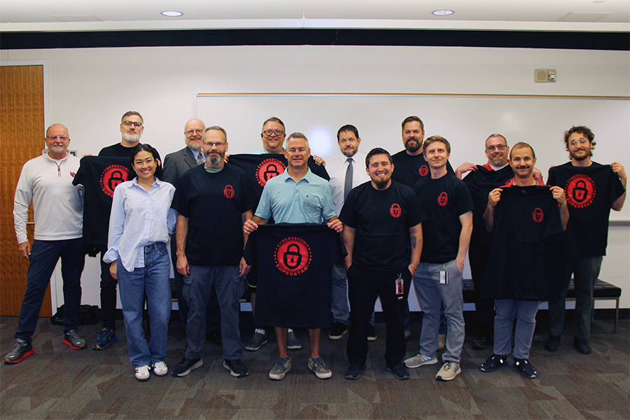 L-R: Dean Keyek-Franssen, Christopher Bradshaw, Karin Wilcox, Clay Postma, David Roberts, Jim Cannon, Matt Harting, Jake Johansen, Eric Martinez, Ian Johansen, Brendan McDonnell, Ryan Lark, Ben Repak, and Nick Haynes.